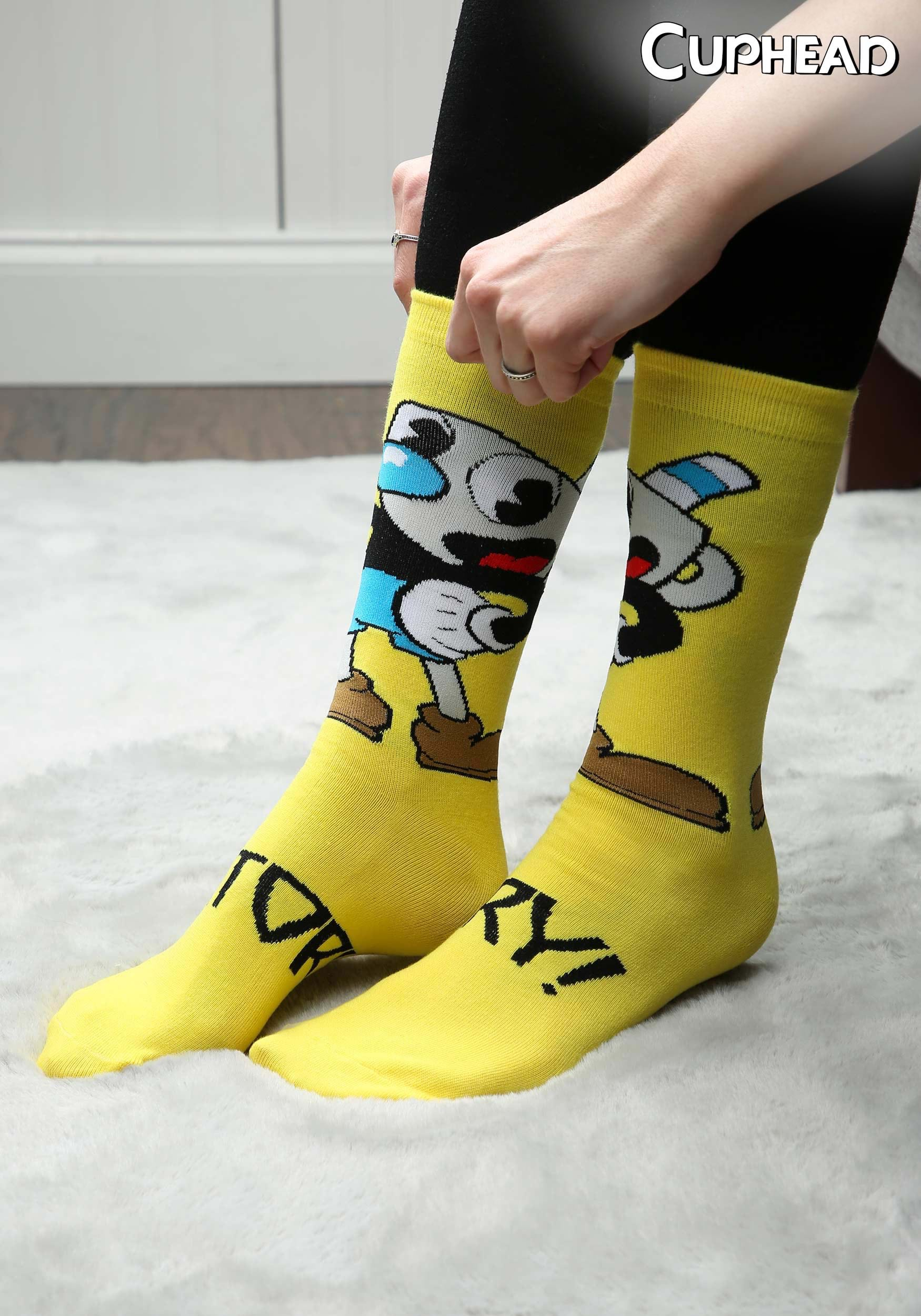 ¡Victoria de Mugman de Cuphead! Calcetines de la tripulación Multicolor