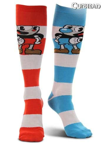 Cuphead & Mugman Striped Knee High Socks