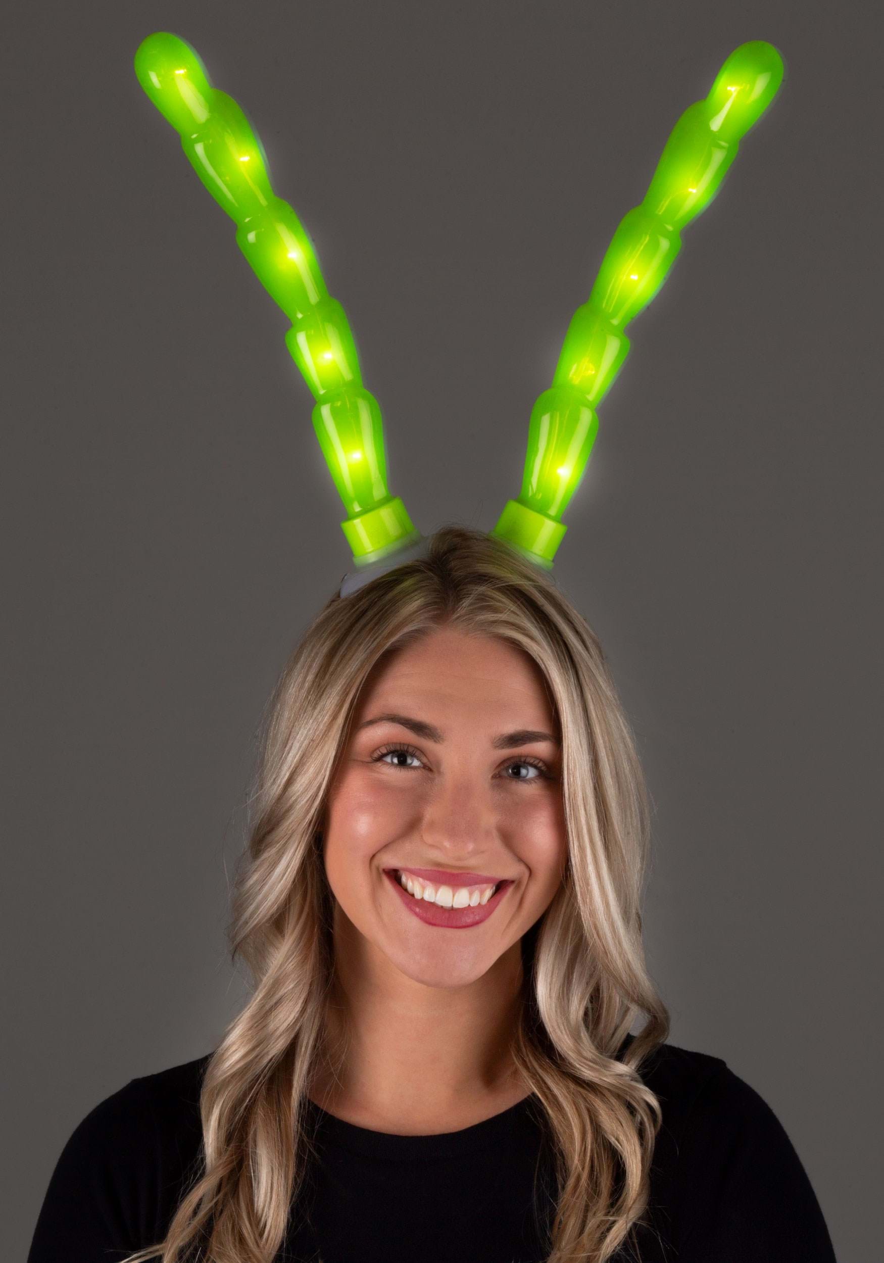 Green Light-Up Insect Antennae LumenHorns Costume Headband