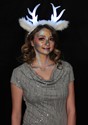 Light-Up Deer Antlers White LumenHorns Headband Gif
