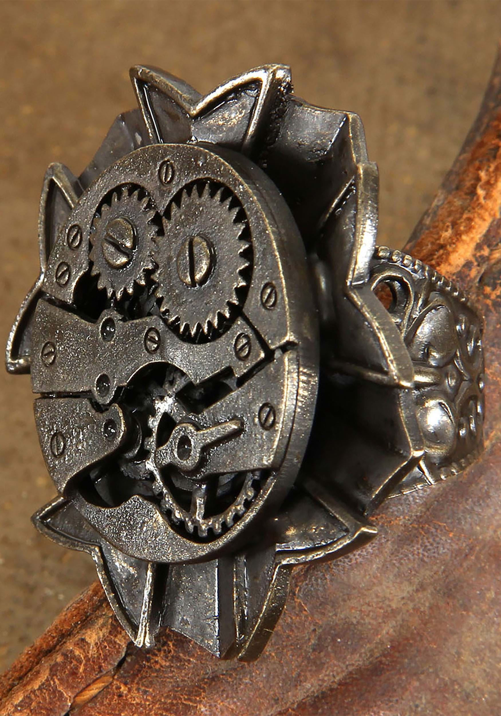 Steampunk Antique Watch Gears Costume Ring Adult