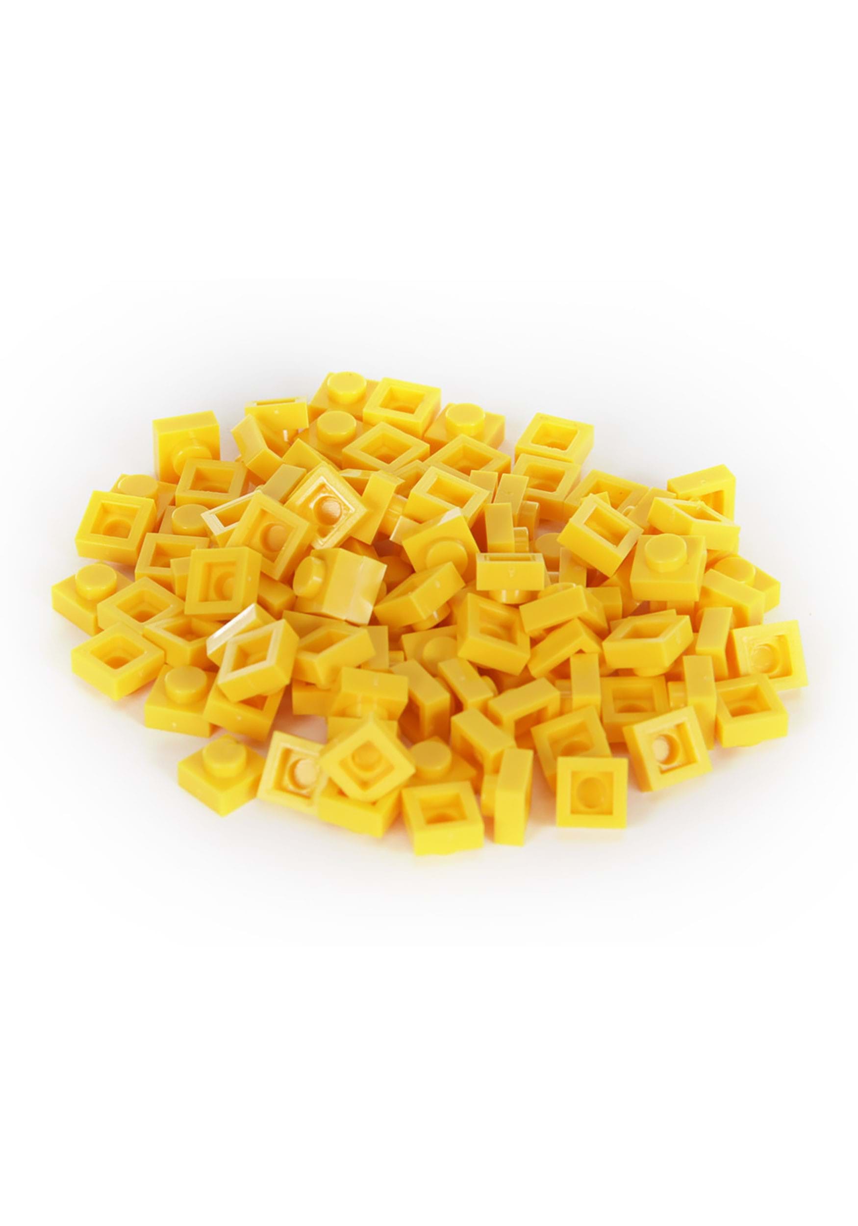 100 piezas 1x1 bloques de ladrillo amarillo Multicolor