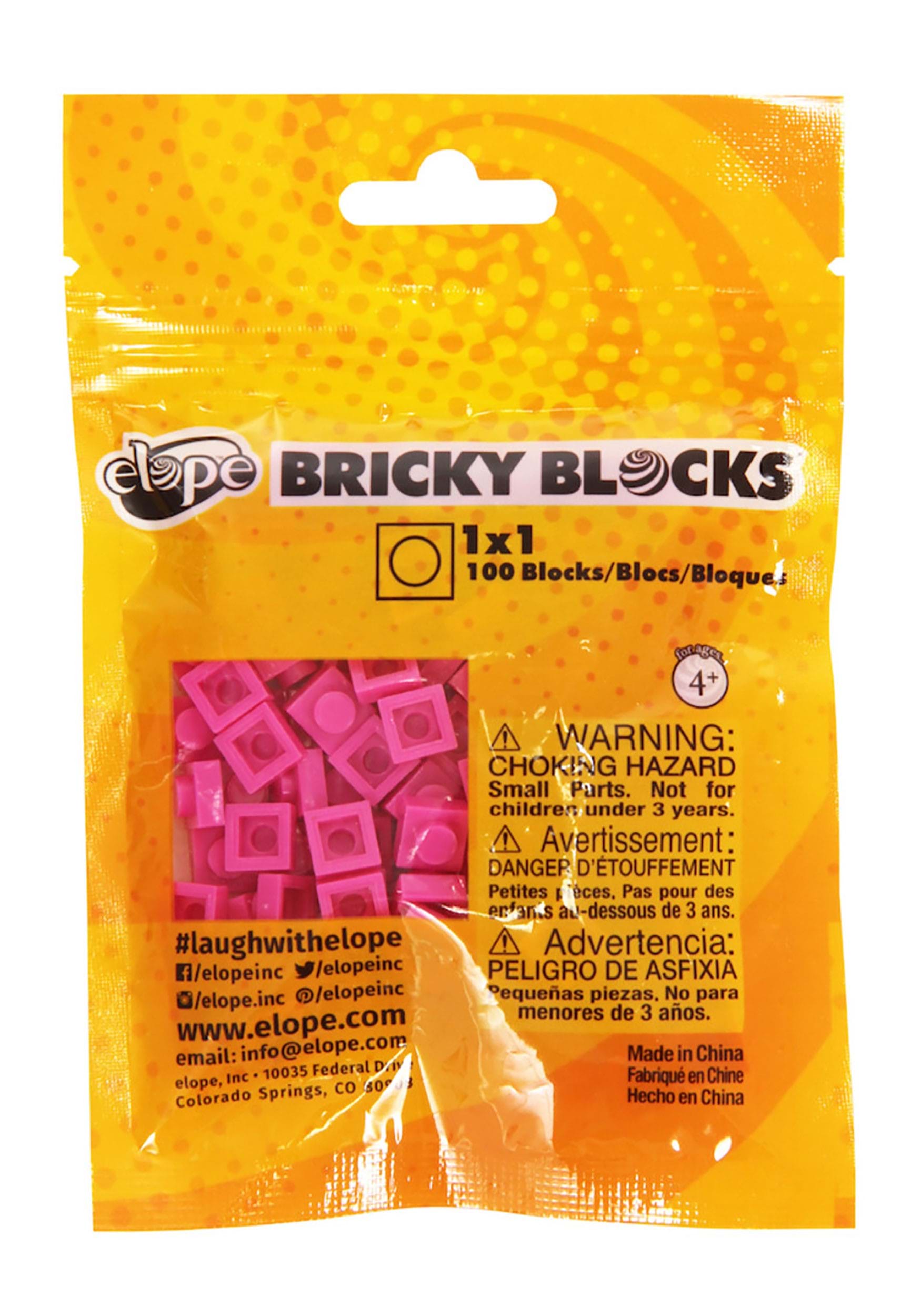 Magenta Bricky Blocks 100 Pieces 1x1