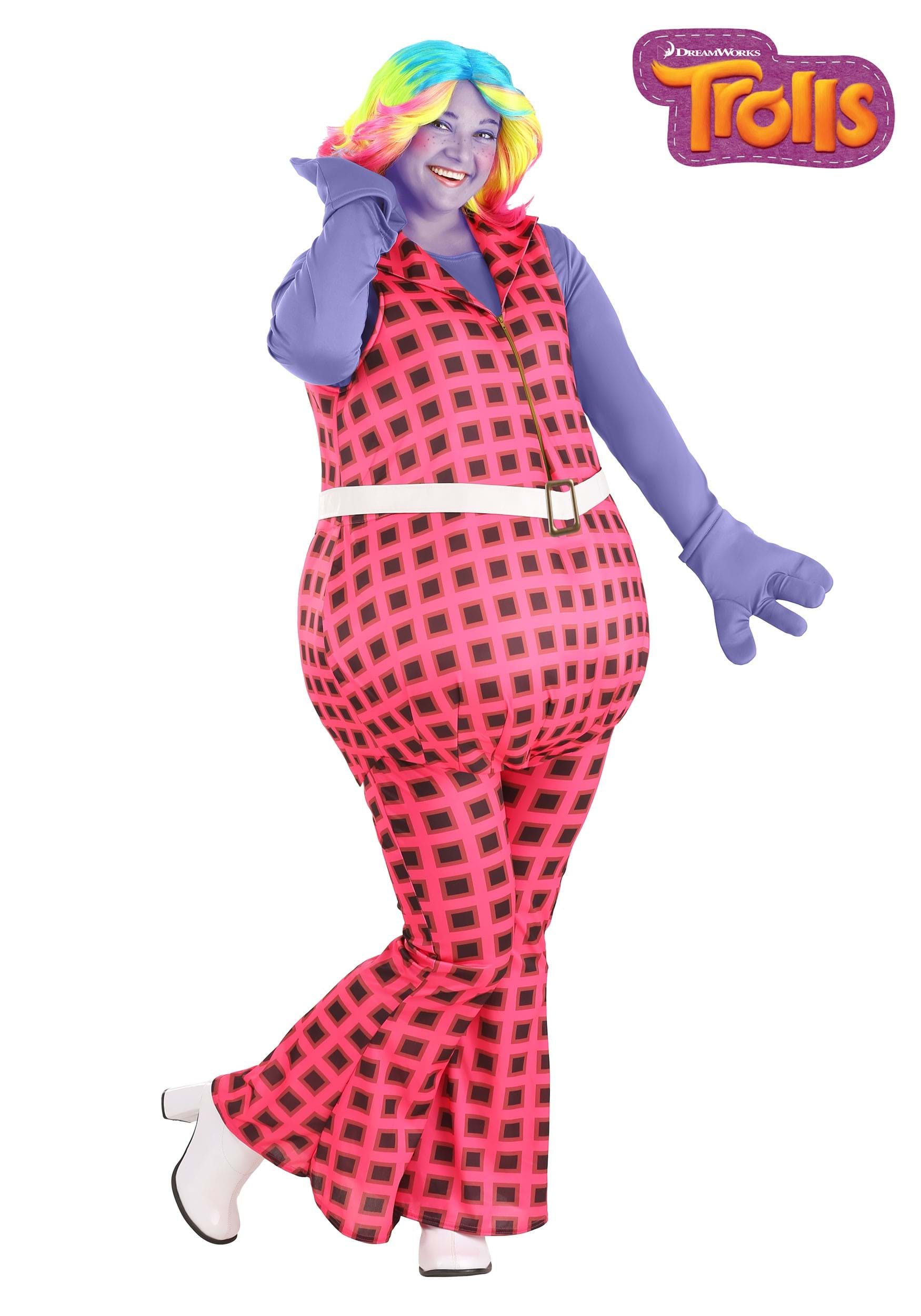 Women's Plus Size Trolls Lady Glitter Sparkles Costume