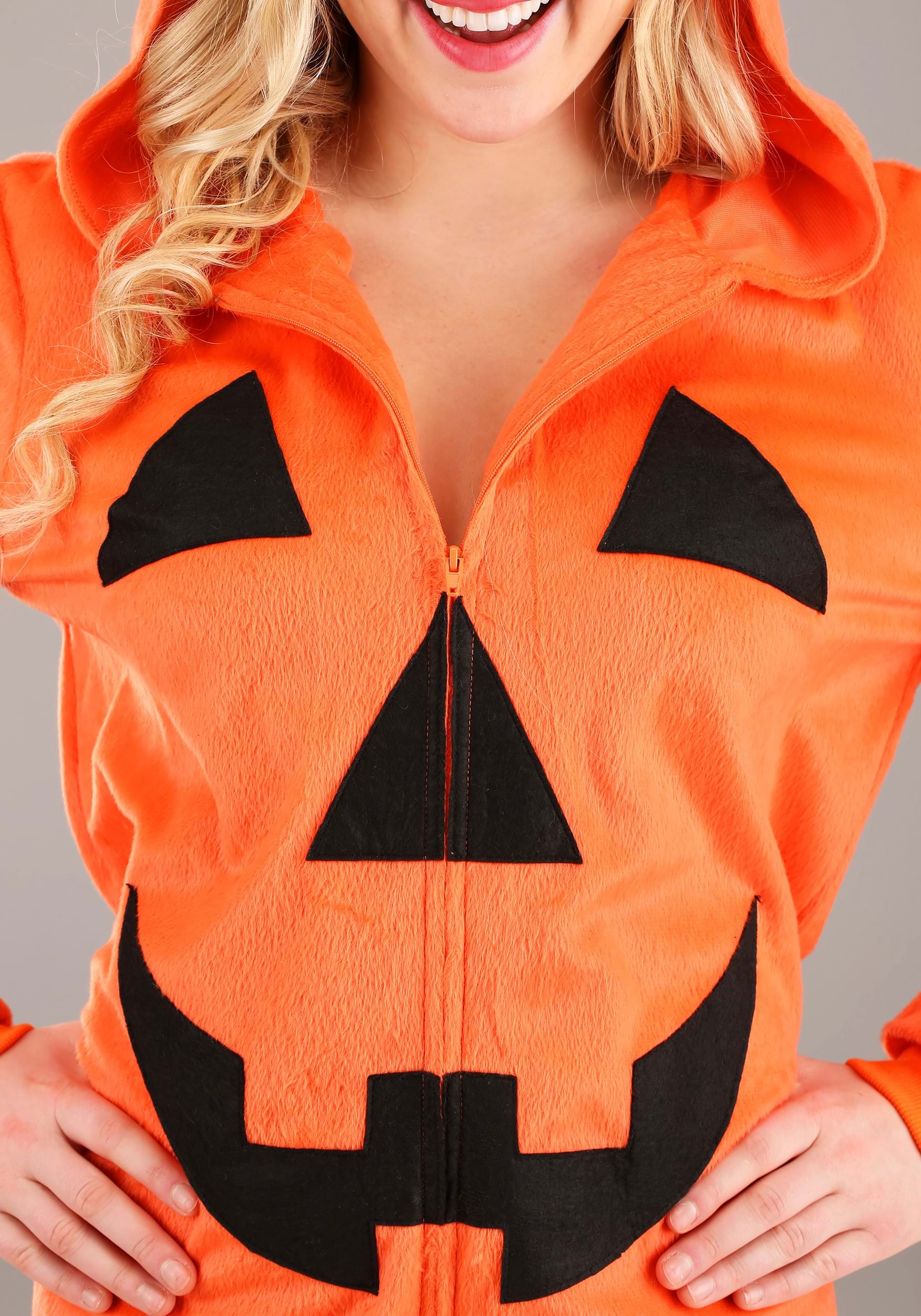 thumbnail image 2 of DRTGEDS Halloween Pumpkin Patterns Onesie For Women Basic Adult Bodysuit Pajamas Solid Color Romper For Sleepwear, Black, Small 2 of 13