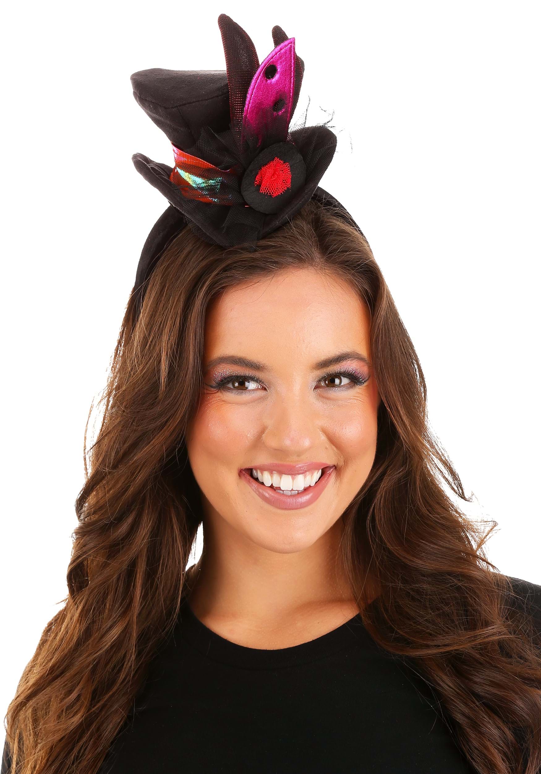 Ladybug Cocktail Mini Top Hat for Women Multicolor