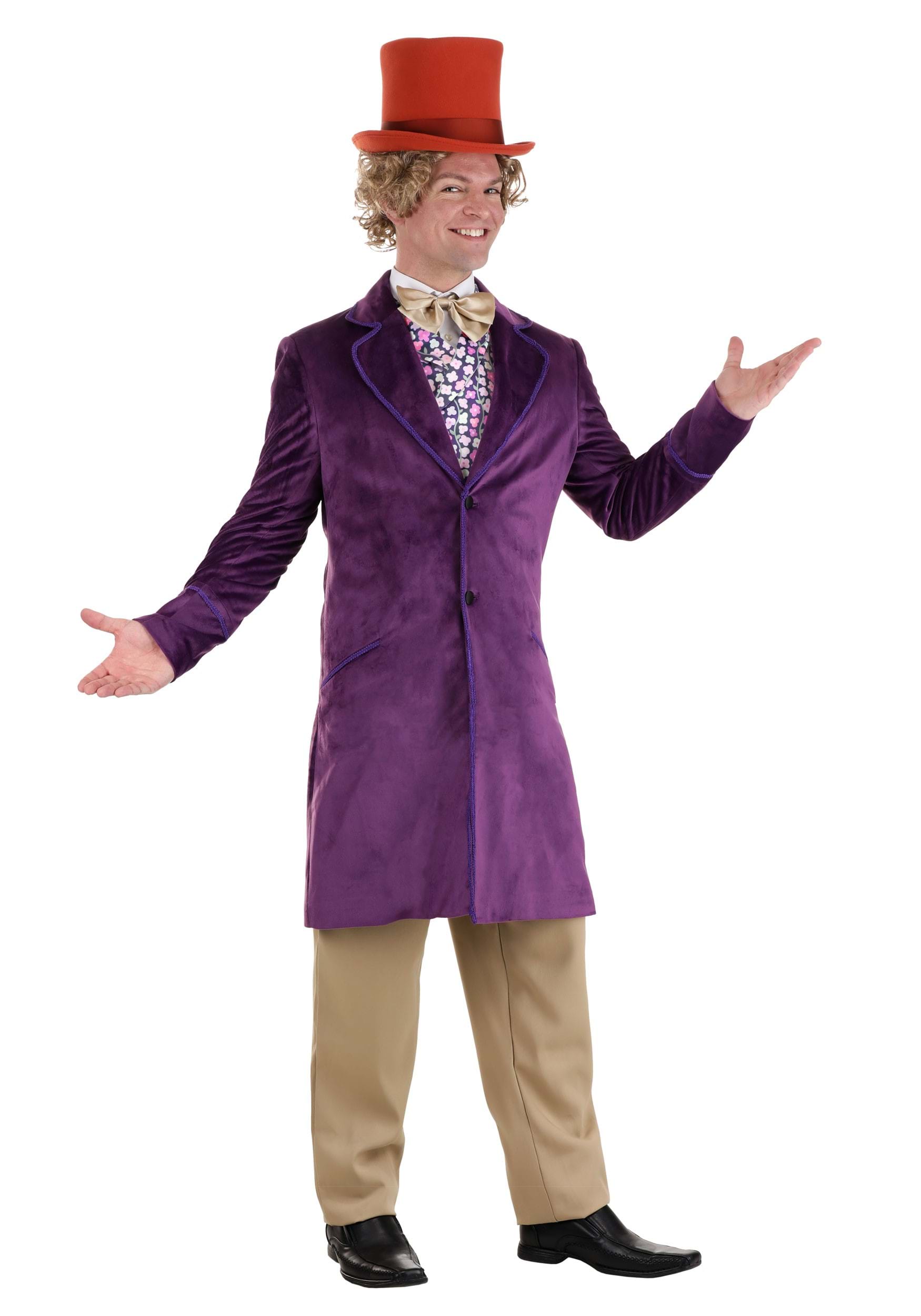 Authentic Willy Wonka Costume Jacket For Men , Willy Wonka Costumes