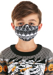 Sublimated Child Skeleton Pattern Face Mask