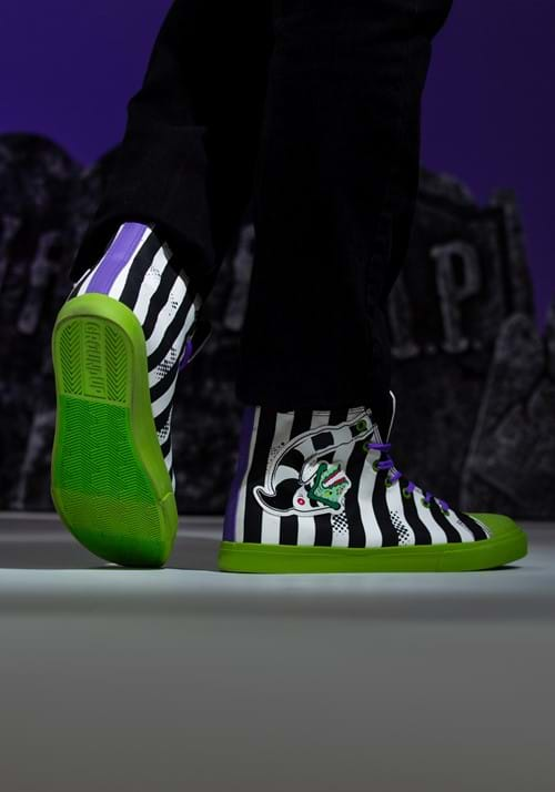 Black And White Striped Beetlejuice Unisex Sneakers