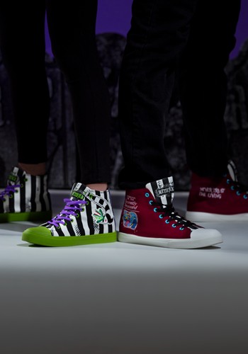 Beetlejuice Recently Deceased Maroon Unisex Sneakers