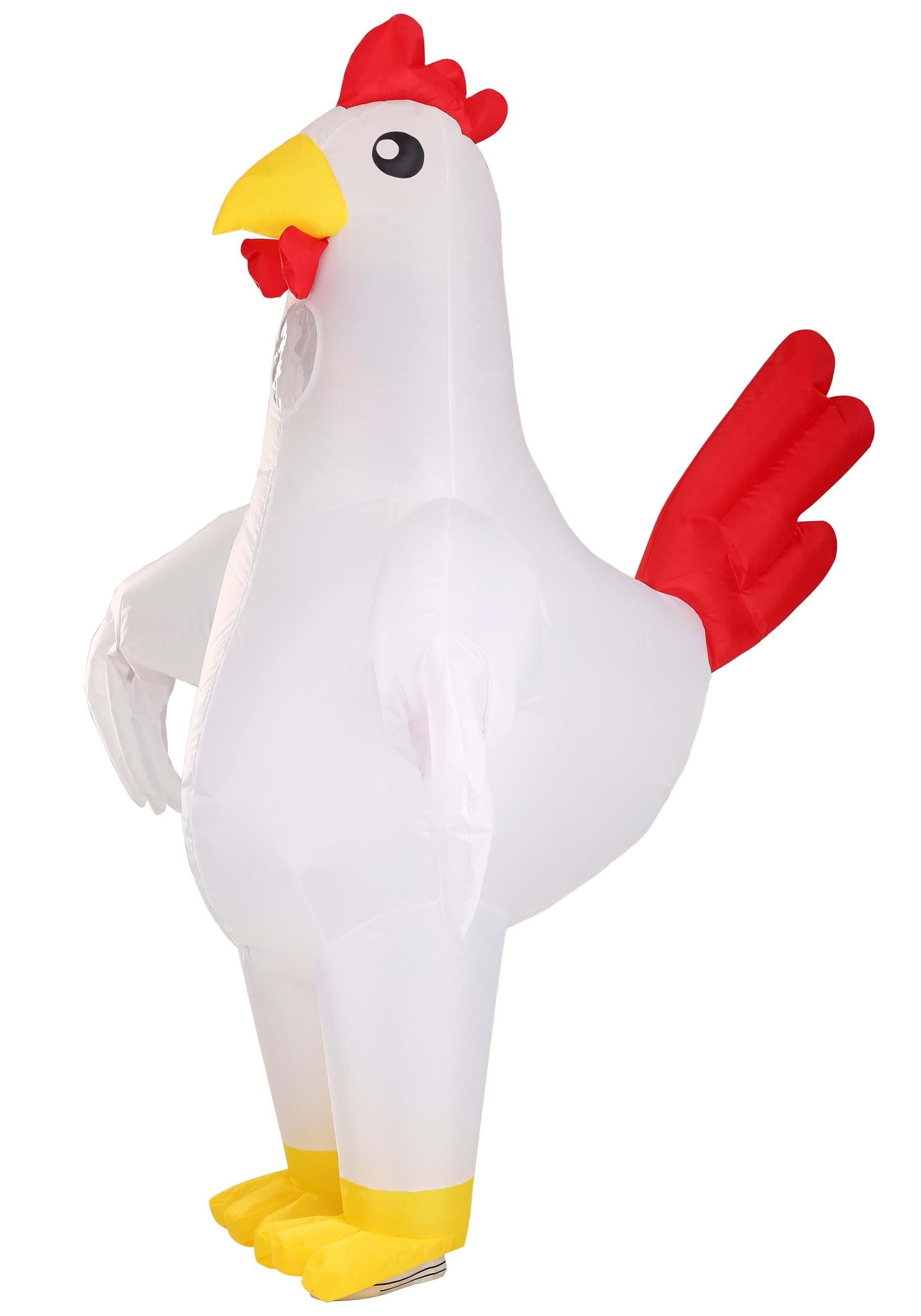Chicken Hat White Fluffy Chicken with Yellow legs and beak Fancy dress Adult 