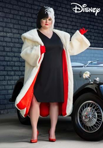 Plus Size Deluxe Cruella De Vil Coat Costume for Women