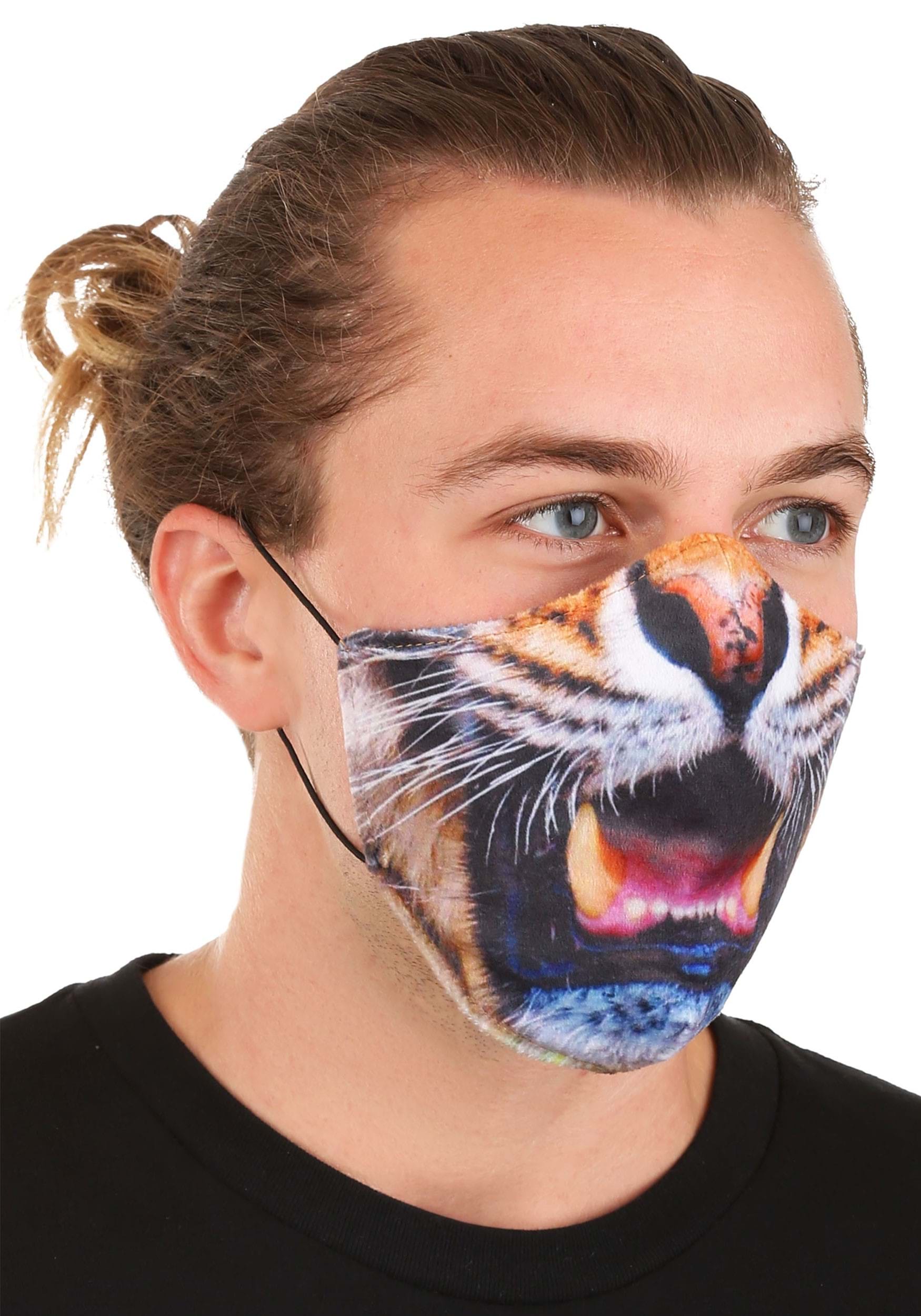 TIGER HAT awesome furry animal cap ADULT mens womens halloween COSTUME HEAD MASK 