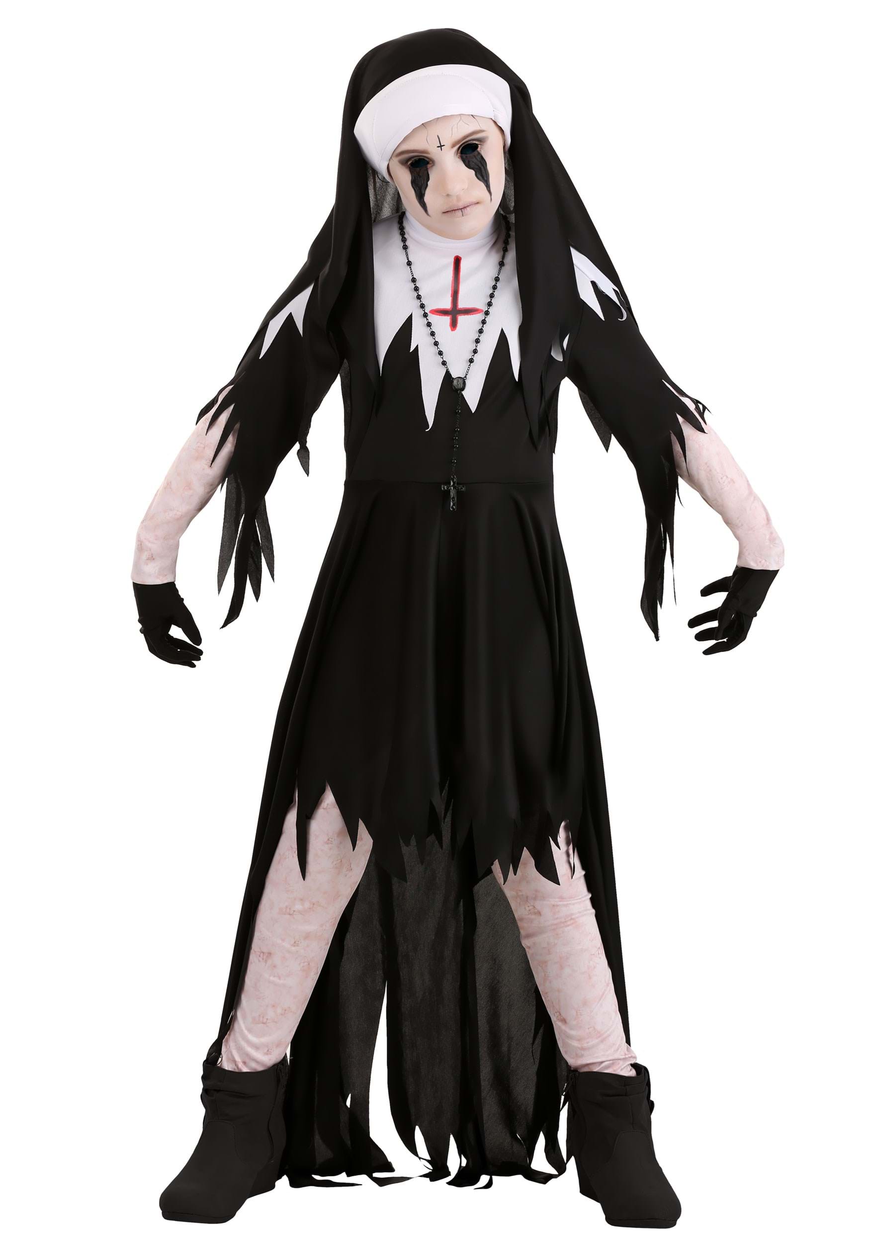 Photos - Fancy Dress FUN Costumes Girl's Dreadful Nun Costume Black/Brown/White