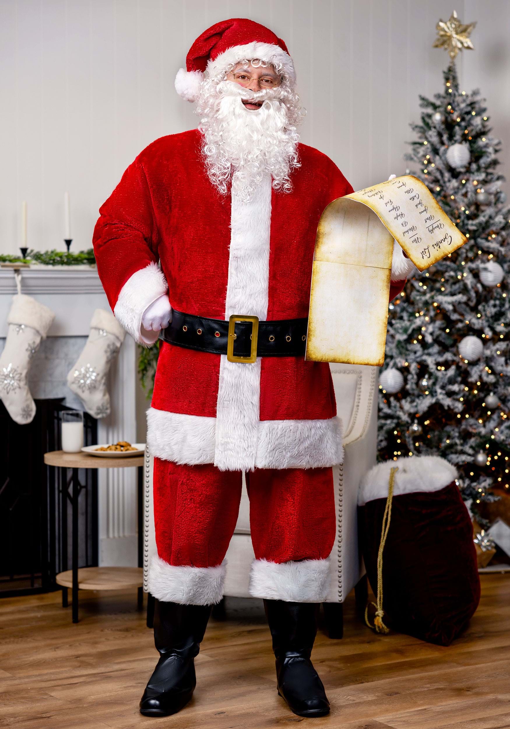 Disfraz de lujo de talla de talla grande rojo de Santa Claus Multicolor
