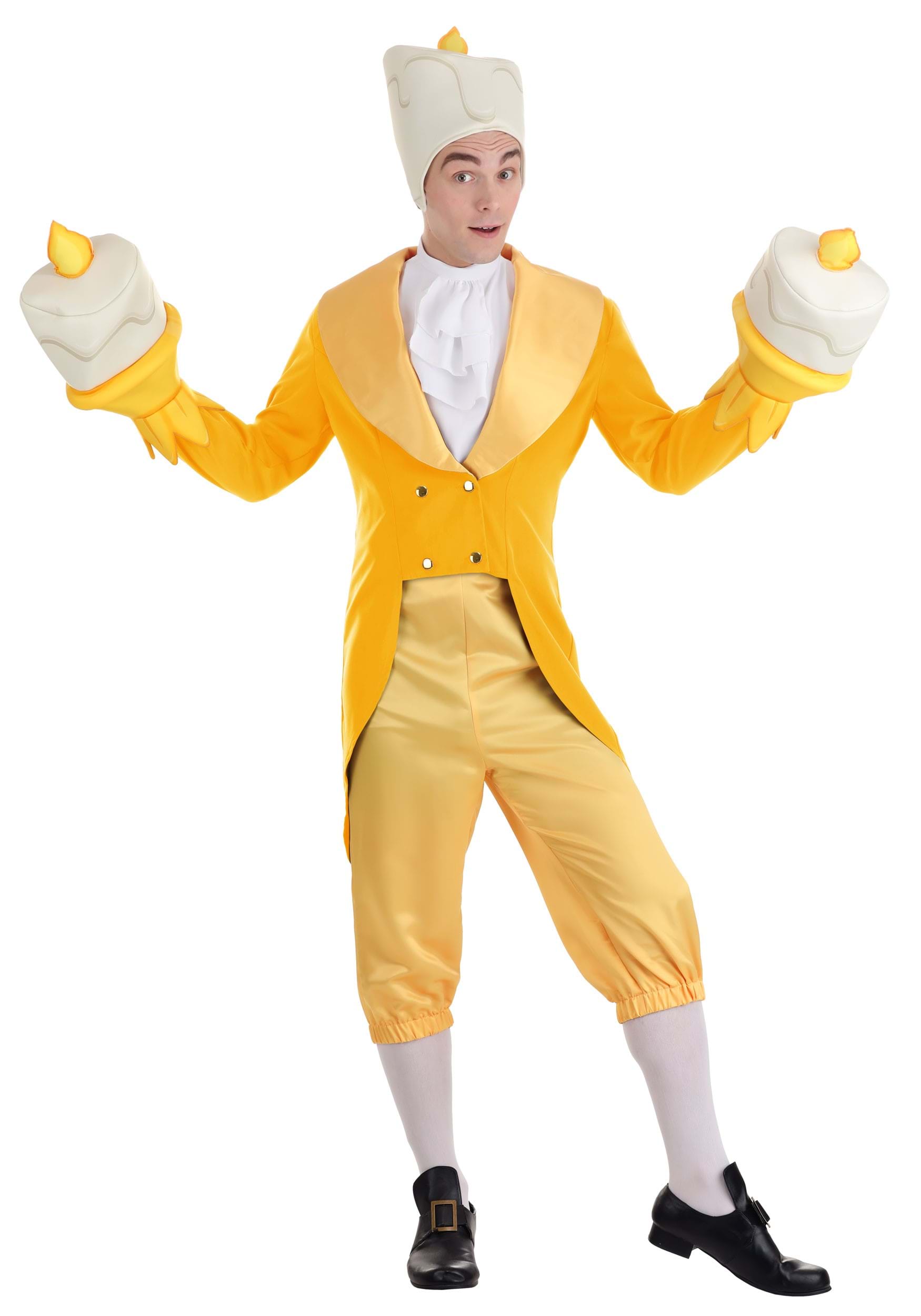 Photos - Fancy Dress A&D FUN Costumes Adult Beauty and the Beast Lumiere Costume Orange/White&# 