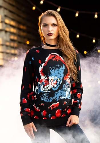IT (2019) Pennywise Halloween Sweater for Adults Alt 1