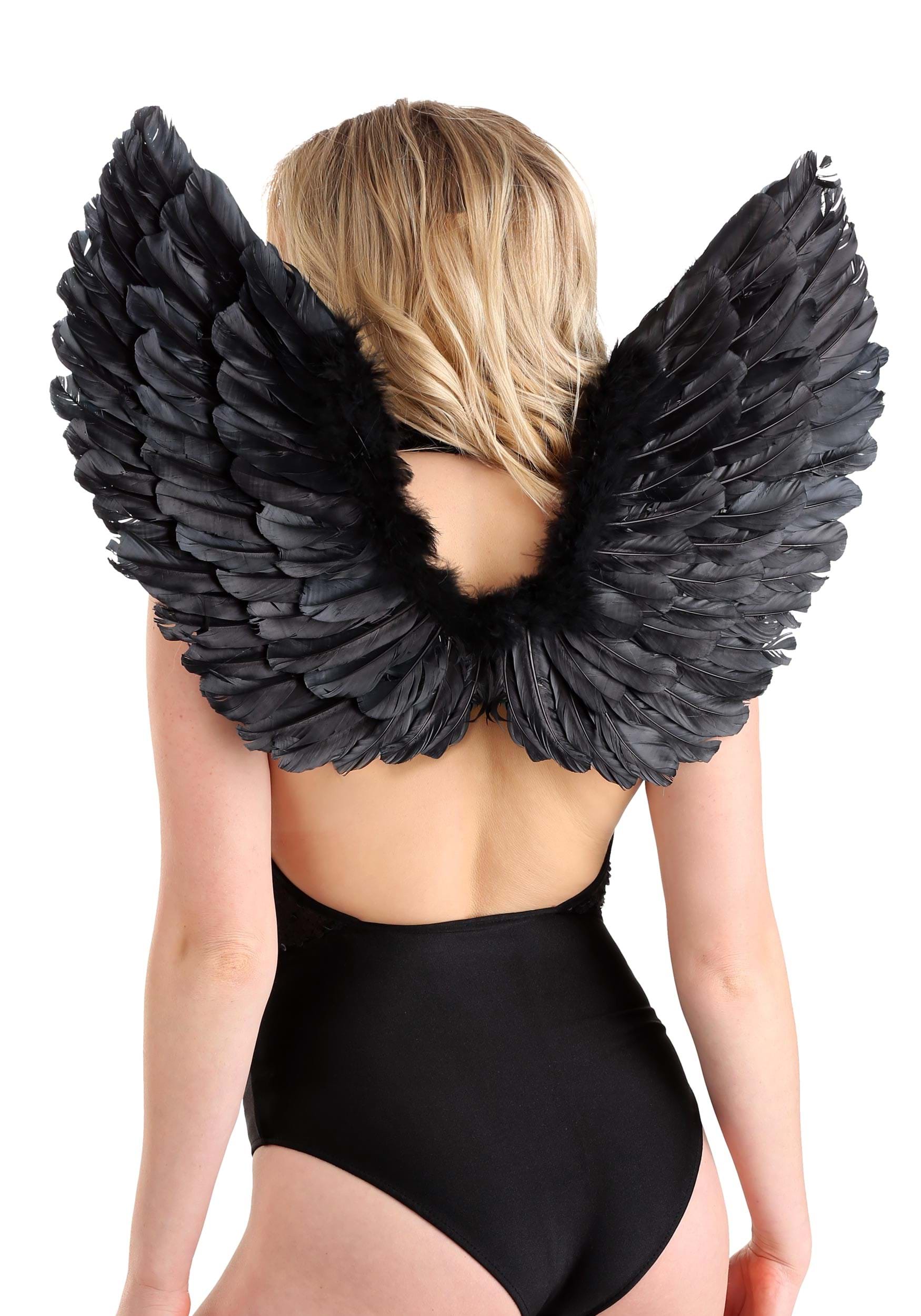 Fun Costumes Fallen Black Angel Wings Standard