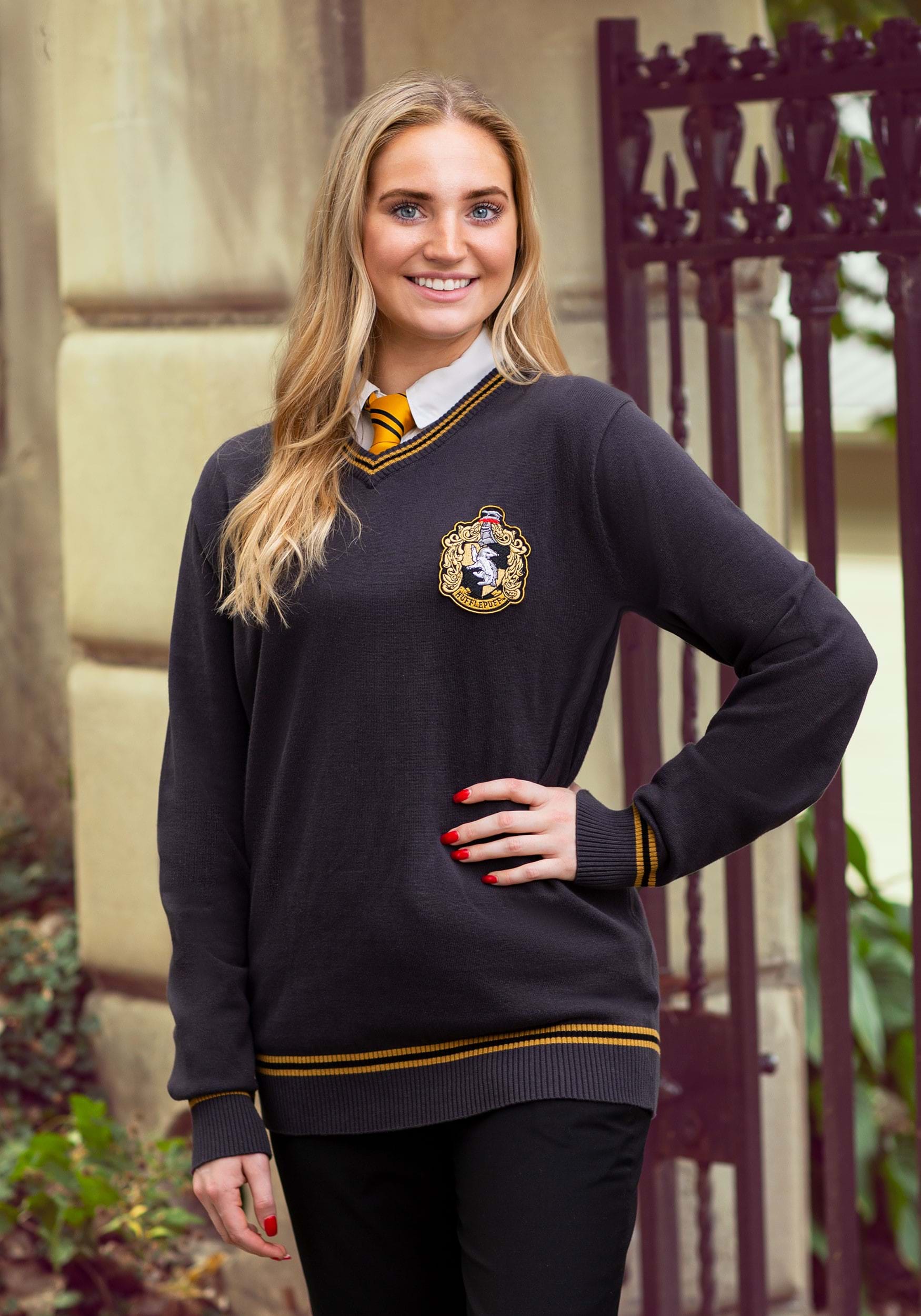 Sweatshirt Harry Potter Hufflepuff Original Waffen Zuhause mit Kapuze Offiziel 