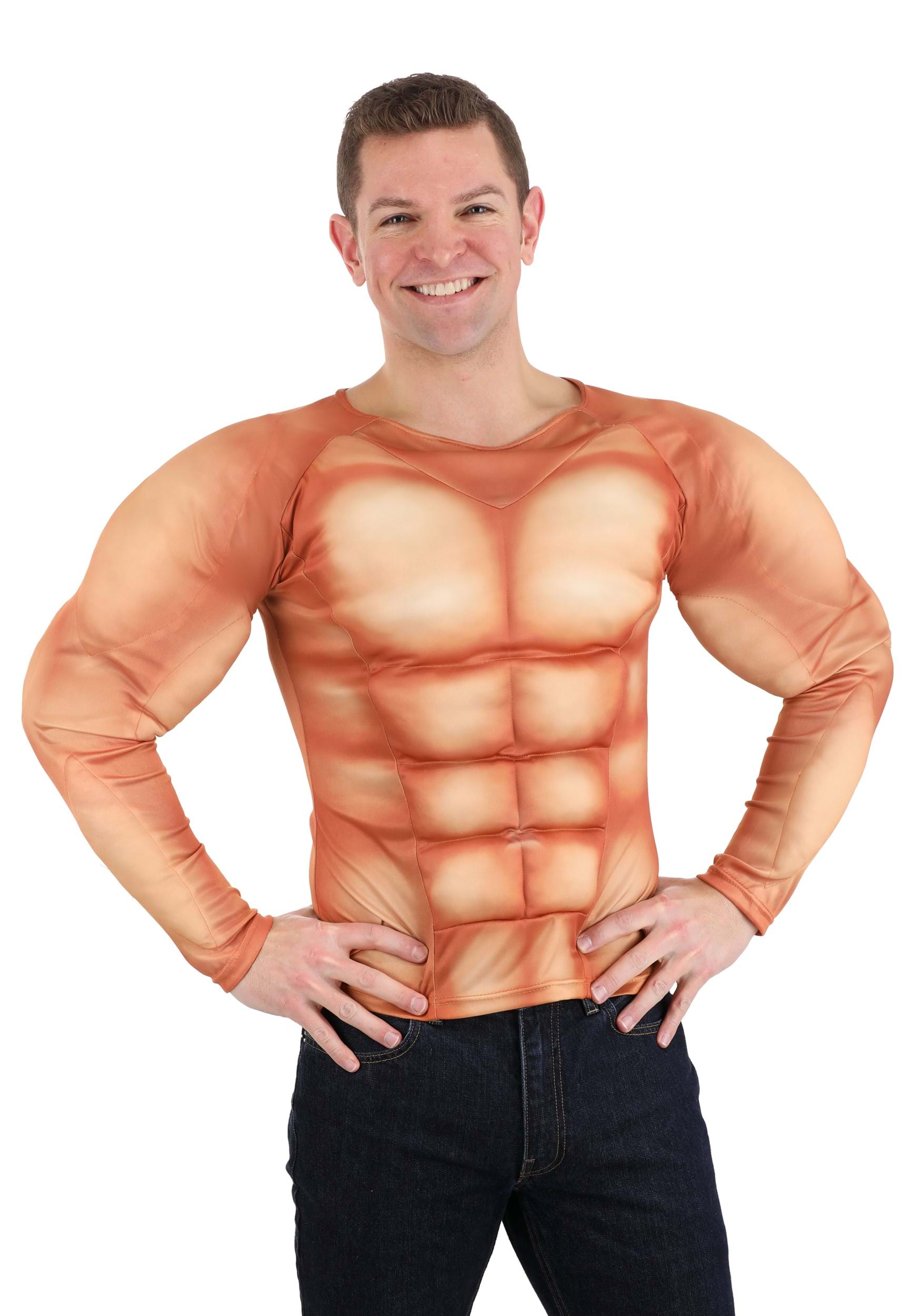  Men Padded Muscle Shirt Fake Chest Undershirts