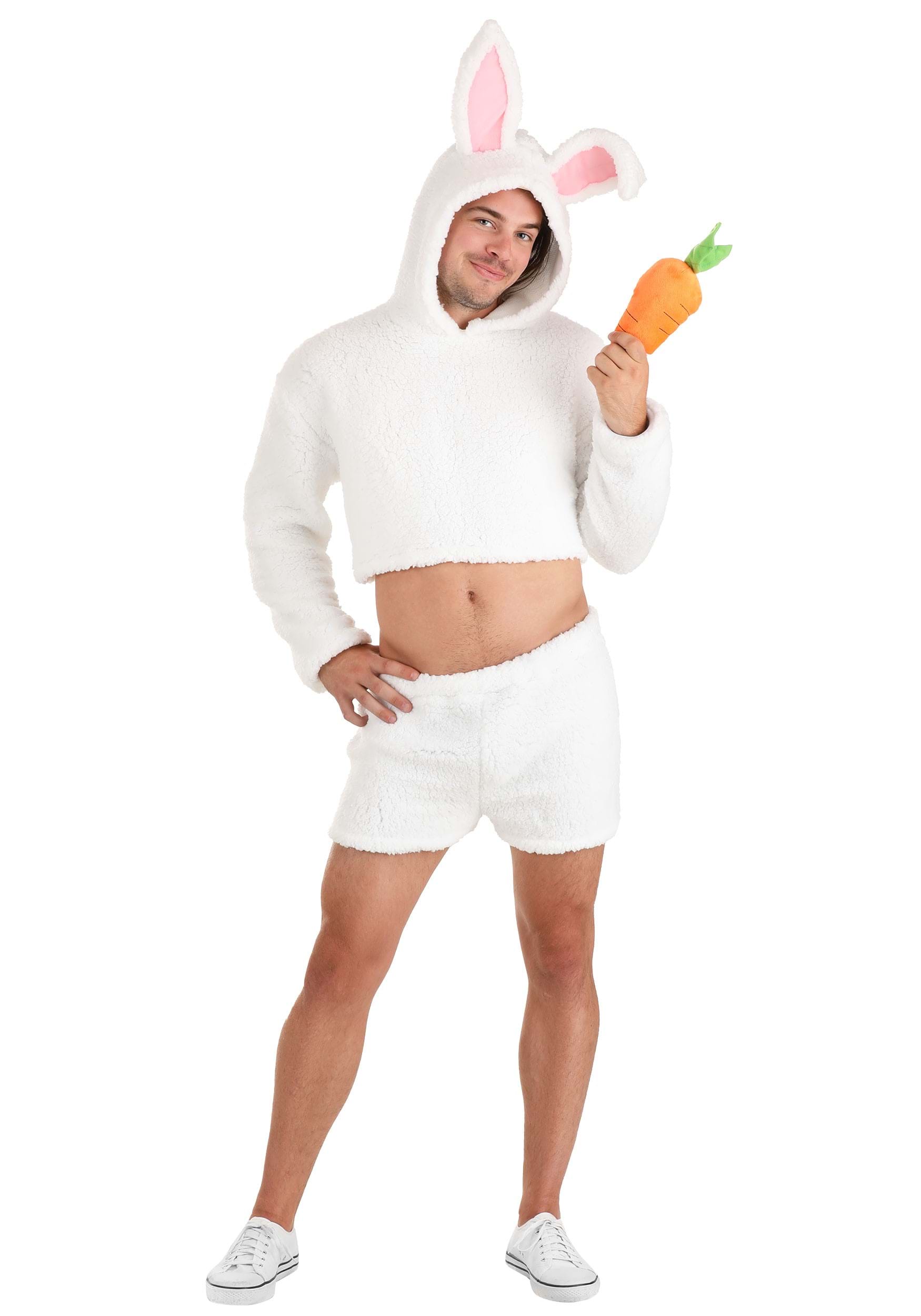 Sexy Mens White Bunny Costume 