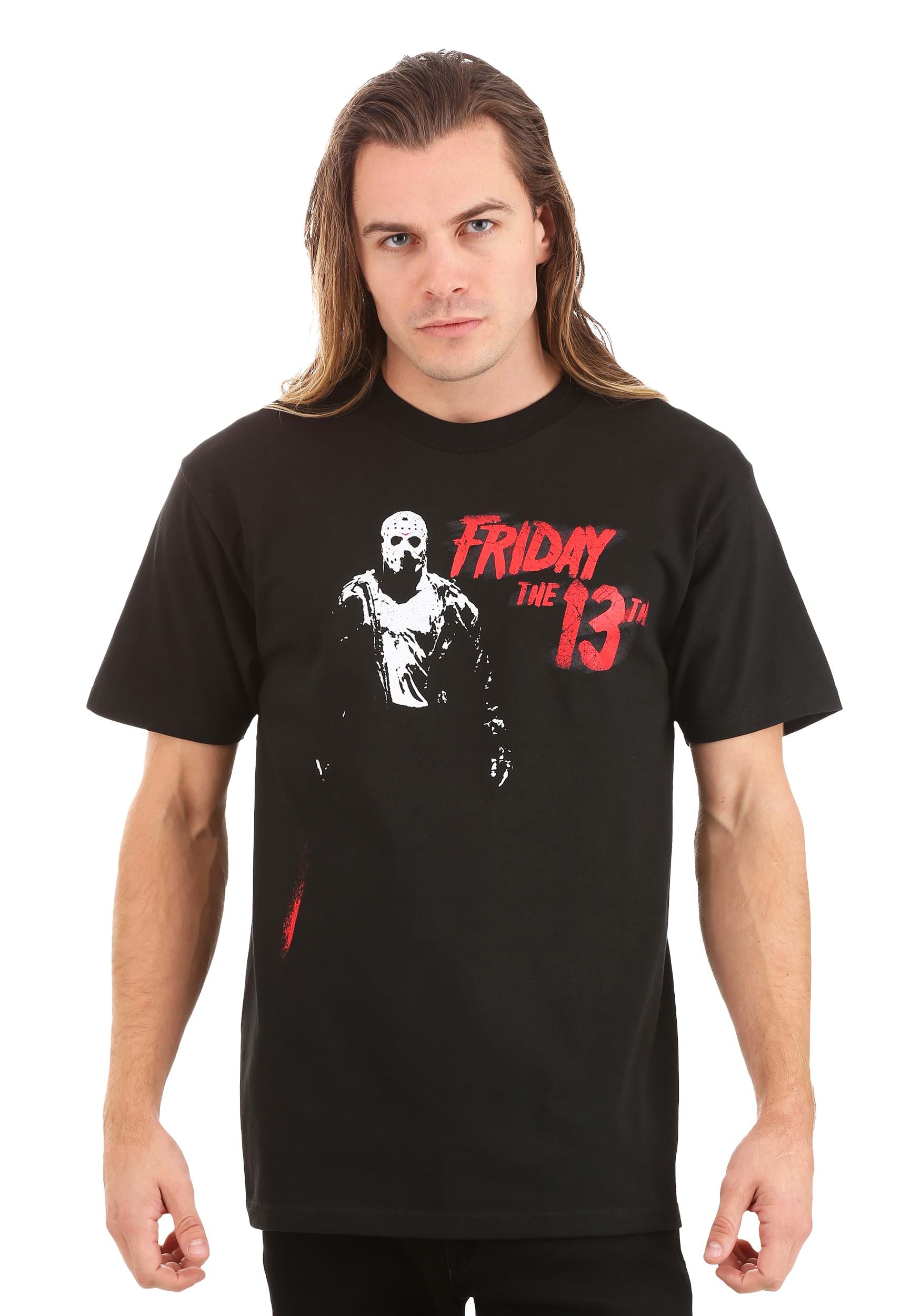 Adult Jason Vorhees Friday La 13ª camiseta negra Multicolor