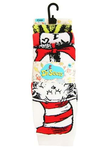 Dr. Seuss Character 3 Pair Crew Sock Set for Adults