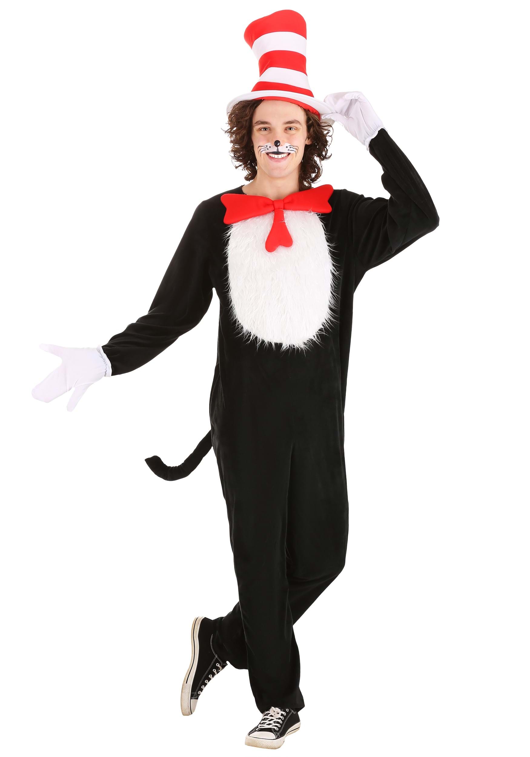 Photos - Fancy Dress CATerpillar FUN Costumes Plus Size Cat in the Hat Adult Costume Black/Red/Whit 