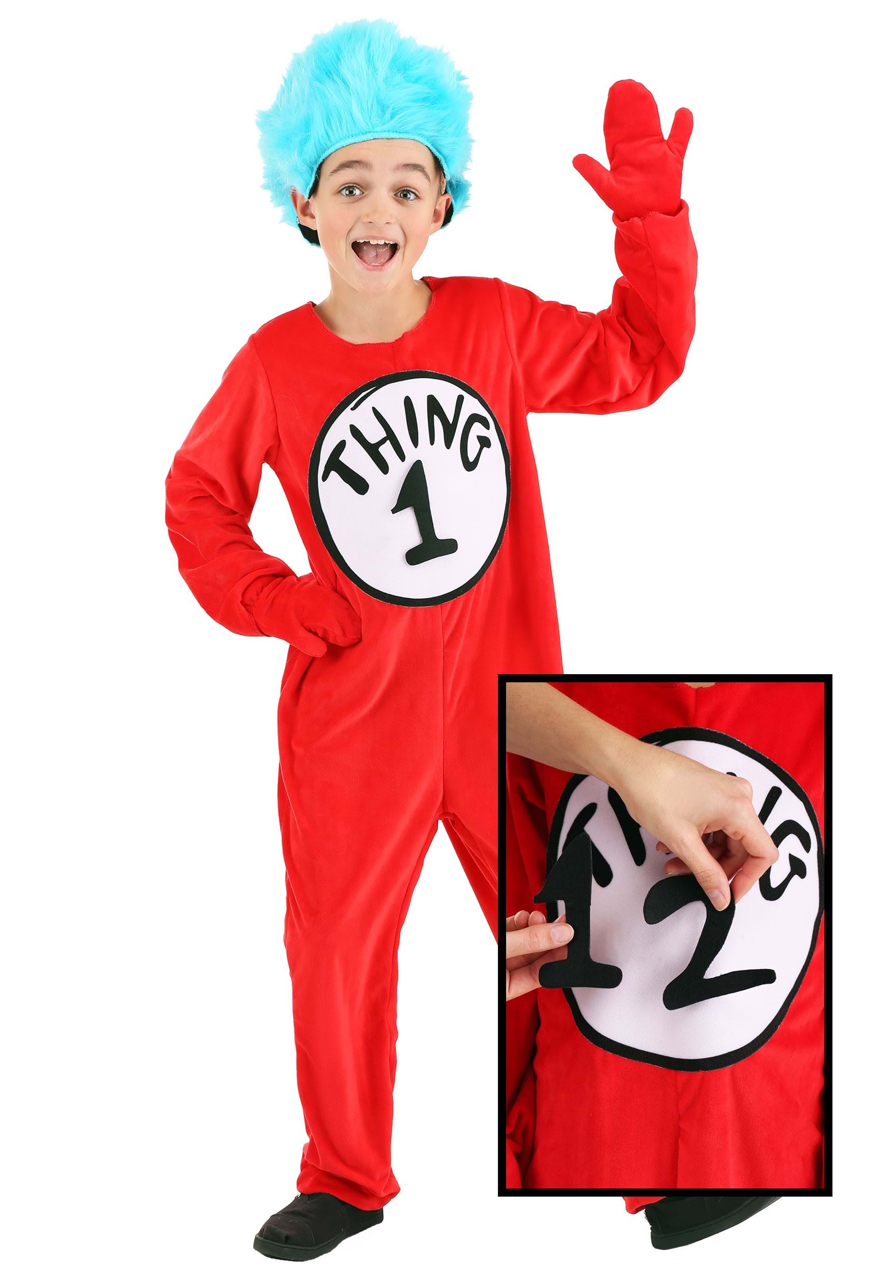 Photos - Fancy Dress Deluxe FUN Costumes Thing 1&2  Kids Costume Red/Blue/White 