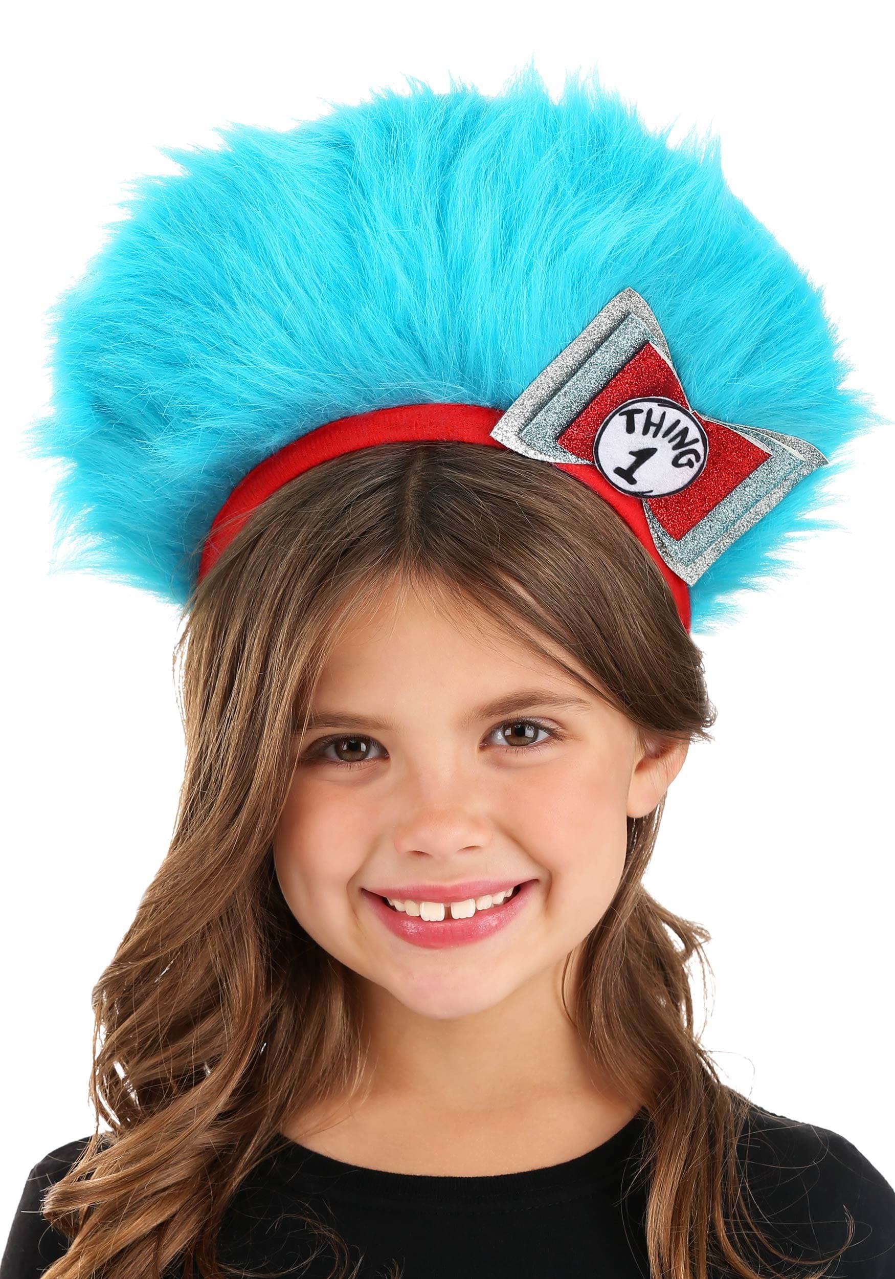 Seuss Thing Blue Hair Headband Thing 1 2 One Two Costume Accessory Cute Dr 