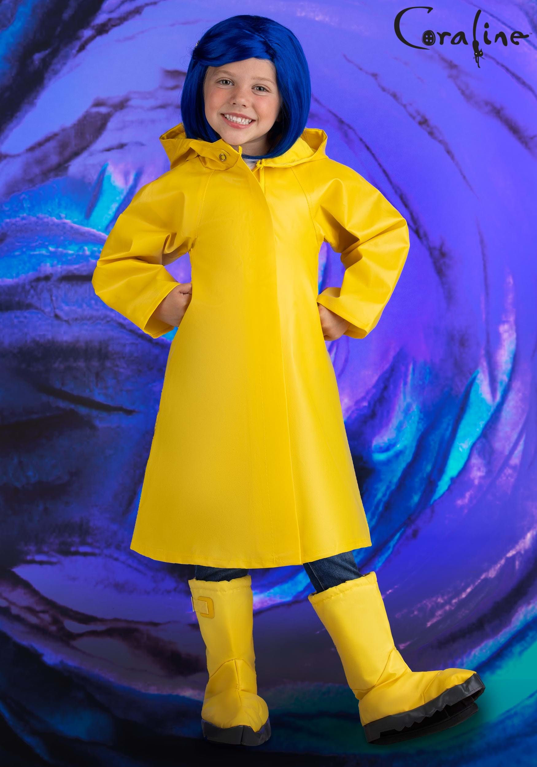 Yellow coraline raincoat