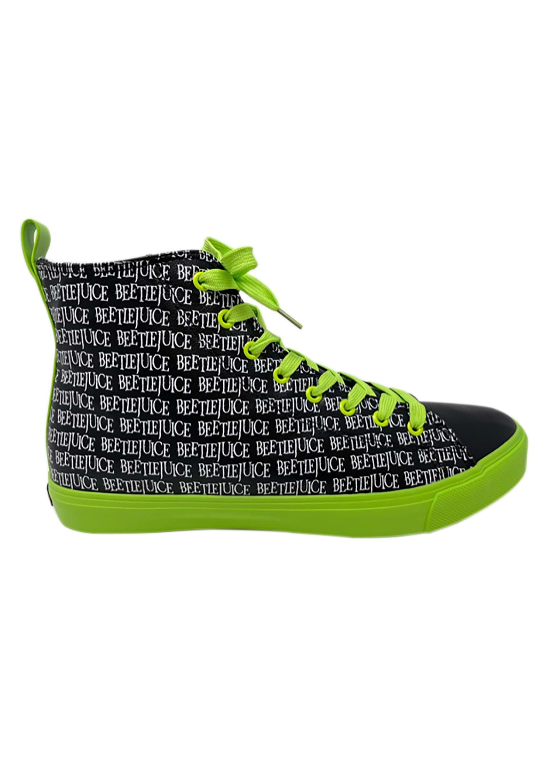 Beetlejuice Printed Logo Hi-Top Sneakers , Adult Shoes