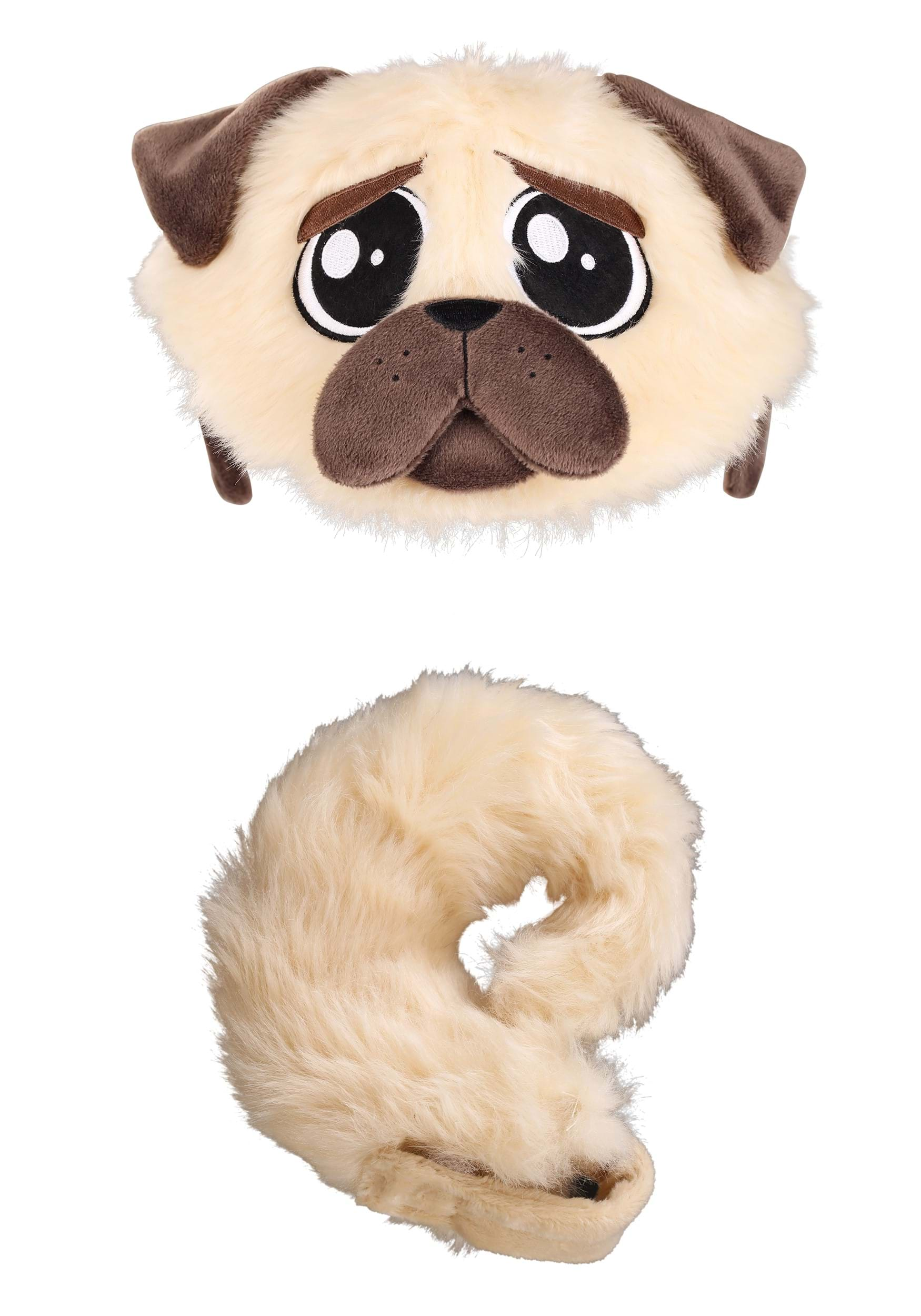 Pug Plush Headband & Tail Costume Kit