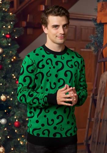 The Riddler Christmas Adult Sweater Alt 1