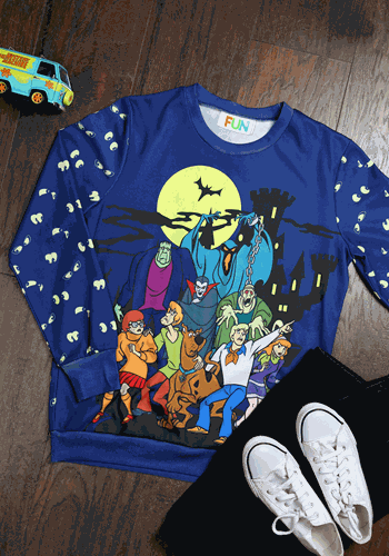 Adult Scooby-Doo Glow-in-the-Dark Halloween Sweatshirt