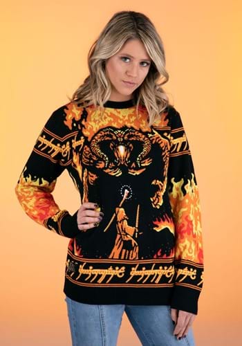 Lord of the Rings You Shall Not Pass Ugly Sweater Alt 4 woma