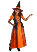 Girl's Orange Light-Up Witch Costume Alt 7