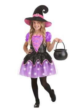 Girls Pink Light Up Witch Costume