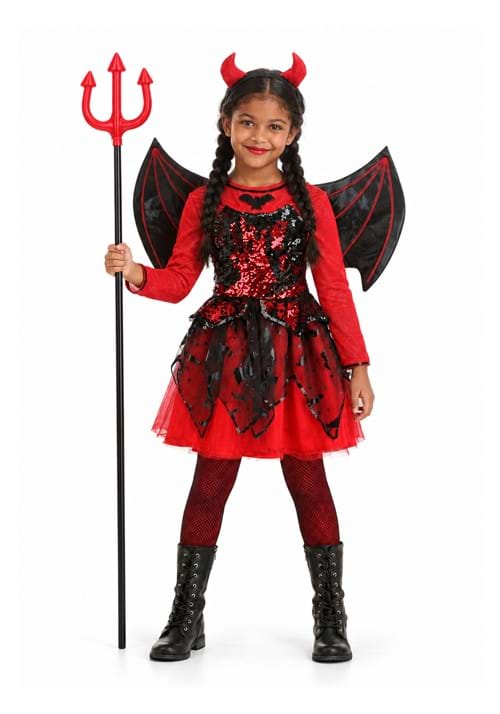 Girl's Sparkling Devil Dress Costume upd