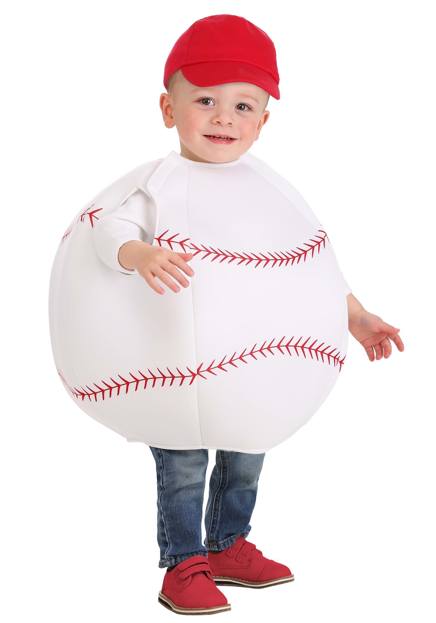 Big League Infant Baseball Costume | Kids | Unisex | Red/White | 18/24mo | Fun Costumes