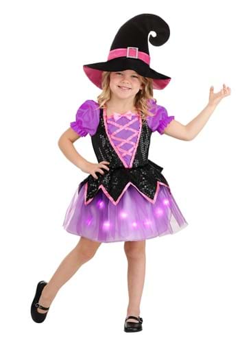 Girl's Toddler Pink Light Up Witch Costume