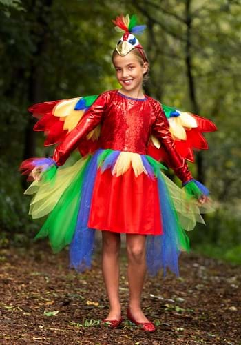 Girl's Tropical Parrot Dress Costume