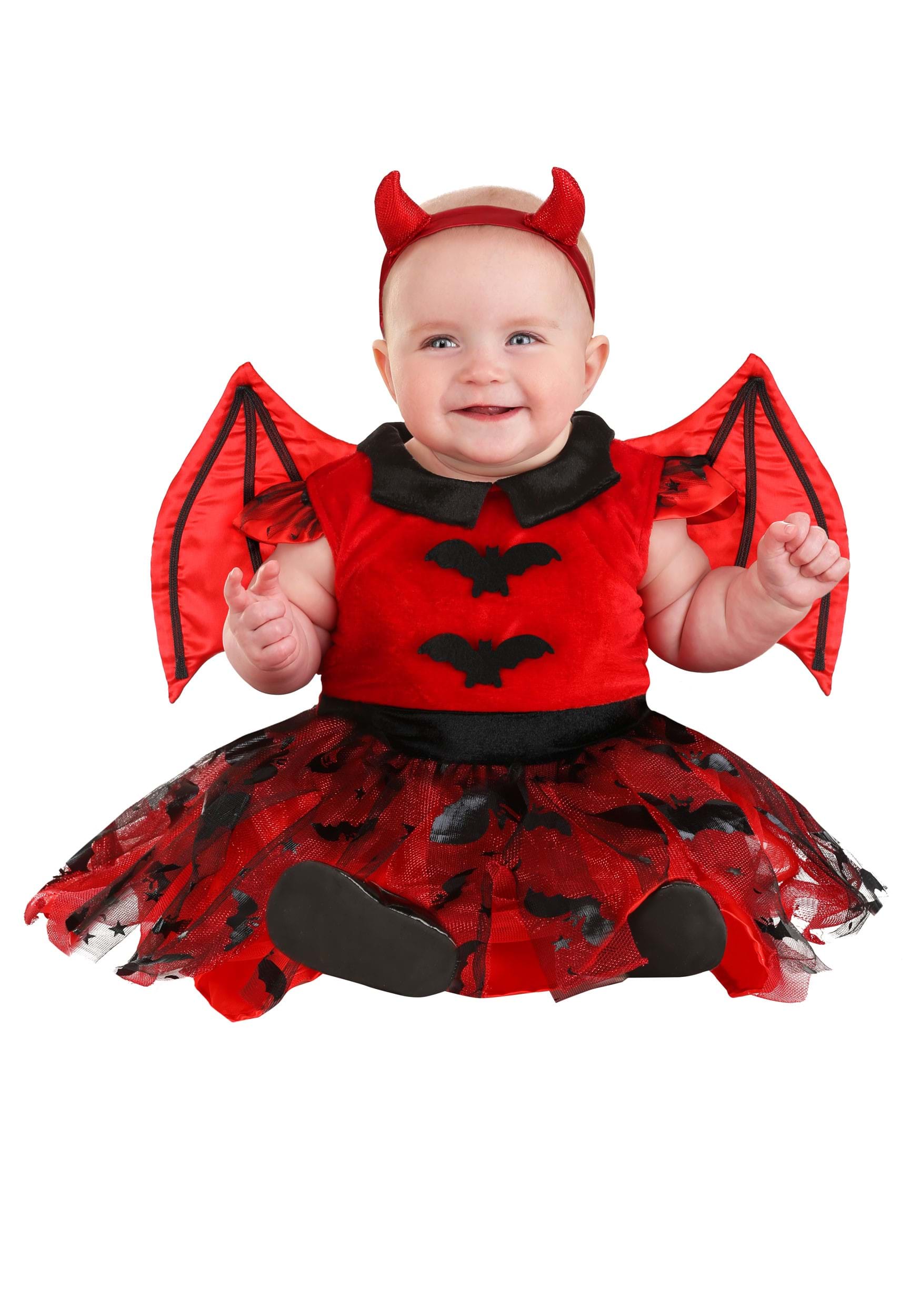 Adorable disfraz de vestido de diablo infantil Multicolor