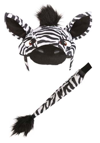 Zebra Plush Headband Tail Kit