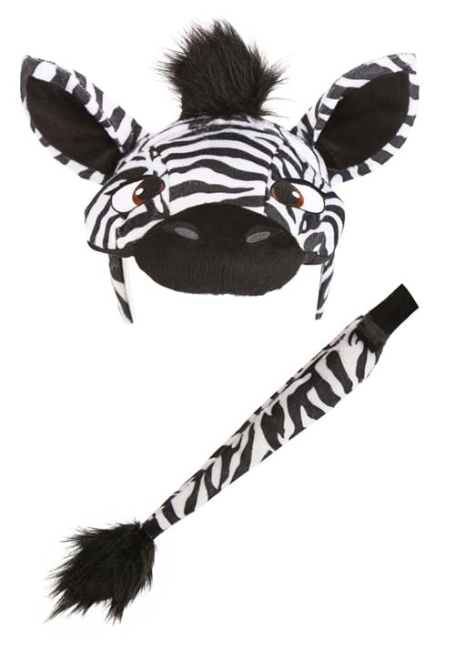 Zebra Plush Headband Tail Kit