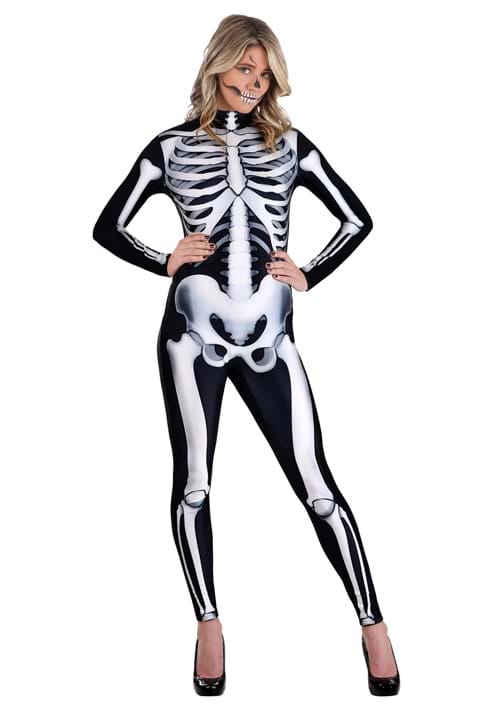 Womens Jumpsuit Skeleton Costume