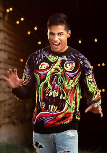 Face the Monster Halloween Sweater for Adults Alt 3