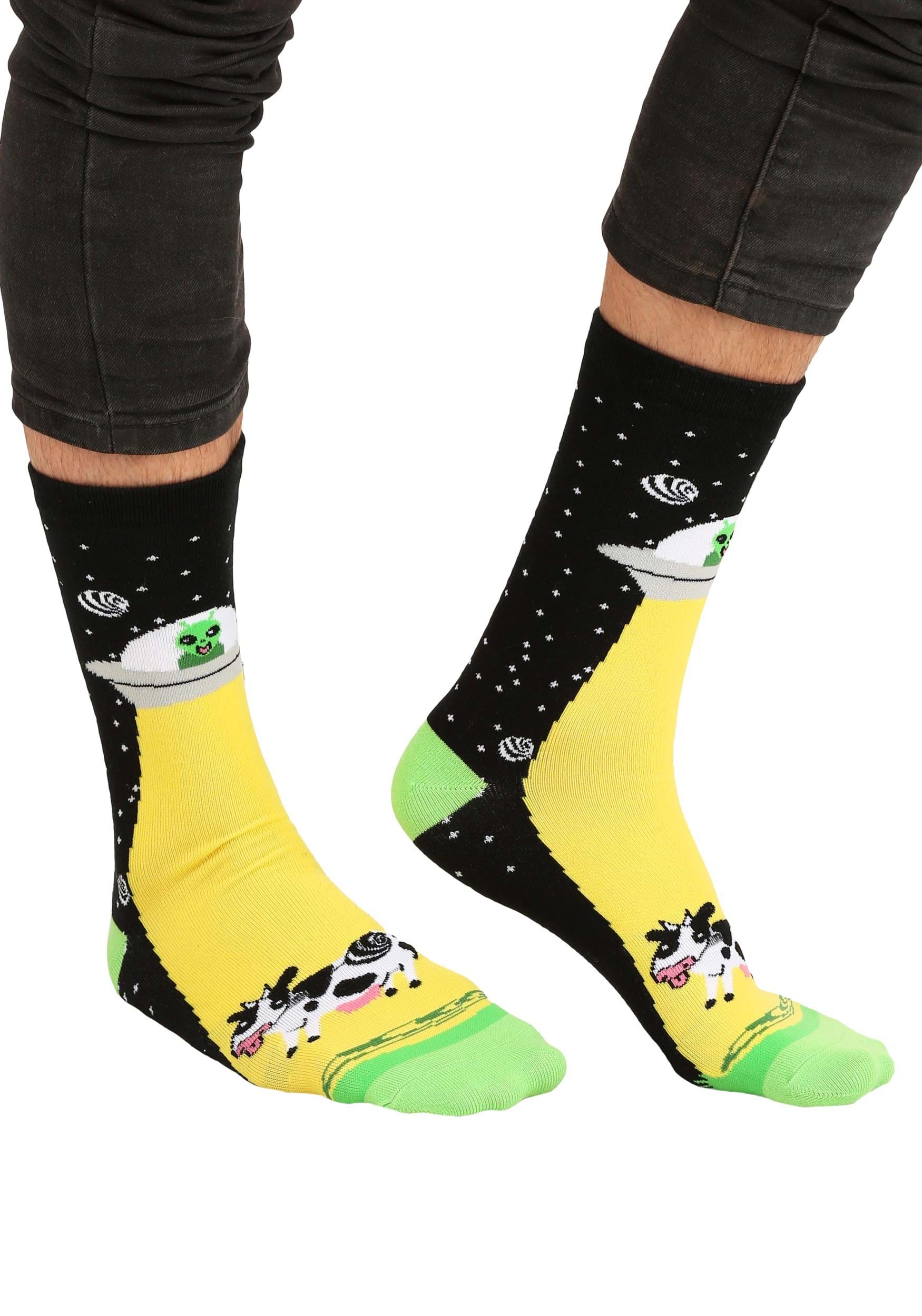Alien Abduction Halloween Adult Socks , Alien Socks