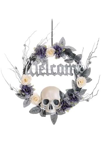 16 Inch Welcome Skull Wreath Decoration