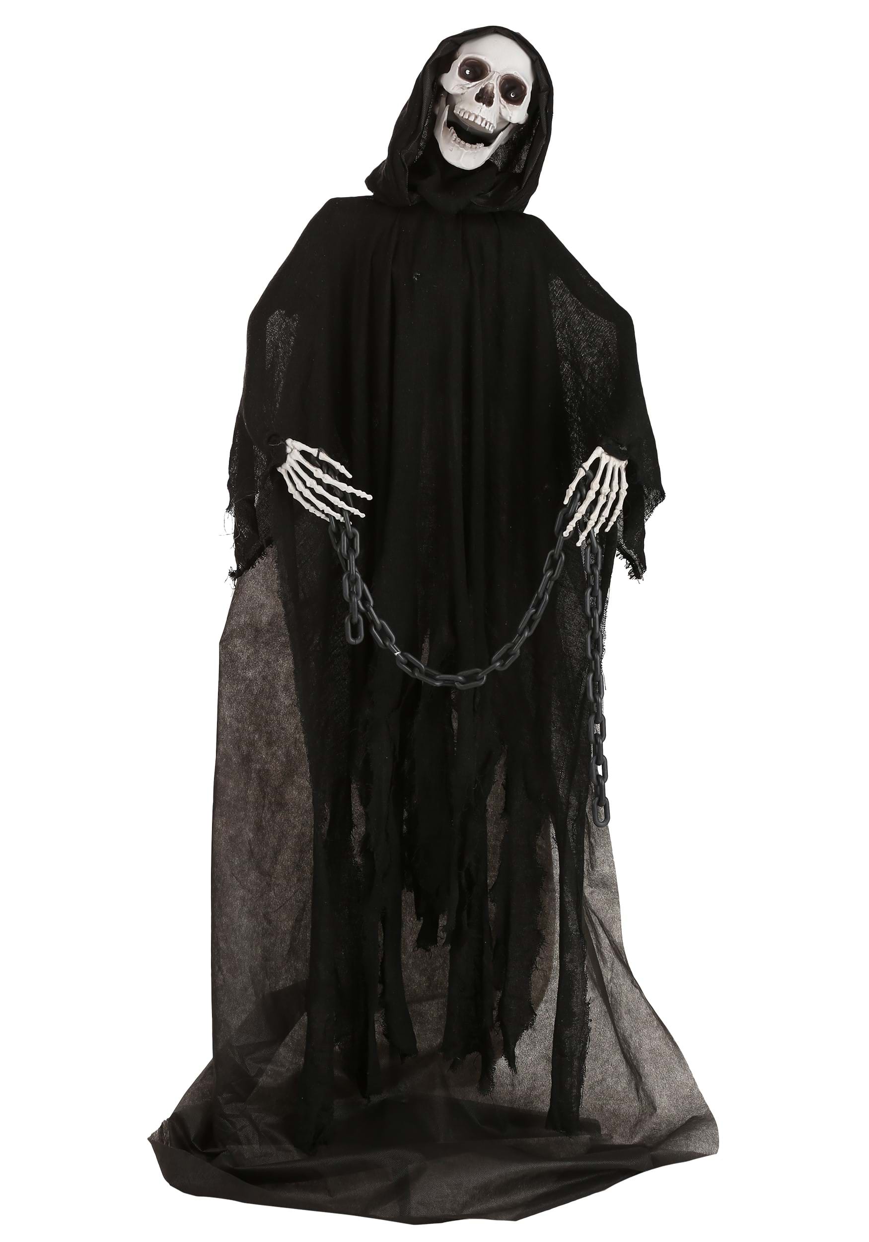 Photos - Other Decoration UP3D FUN Costumes 5 Foot Animated Light Up Reaper Halloween Prop | Skeleton Decorations Black/Gray 